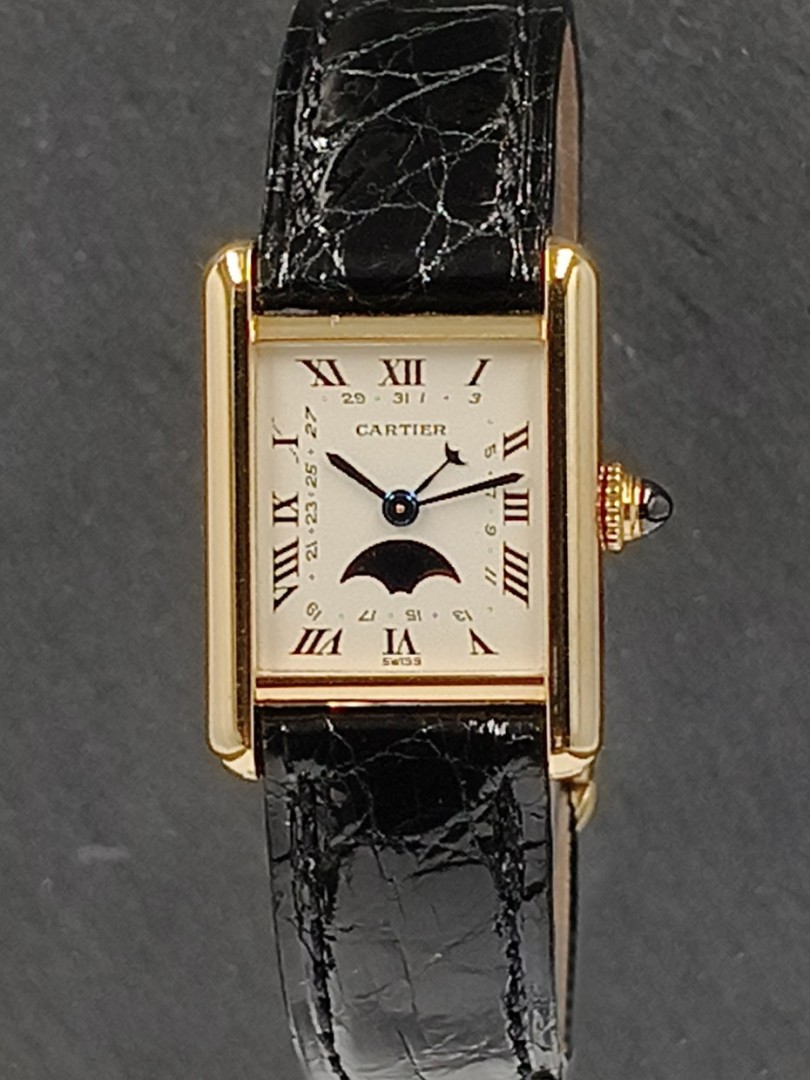 Cartier Tank Paris gold moon phases on eOra.it!